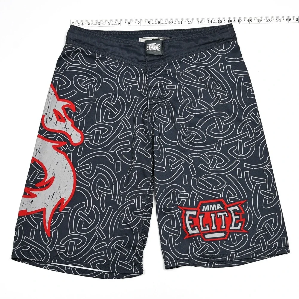 MMA Elite Board Shorts Mens Medium Dragon‎ Fighting Martial Arts Swim Trunks